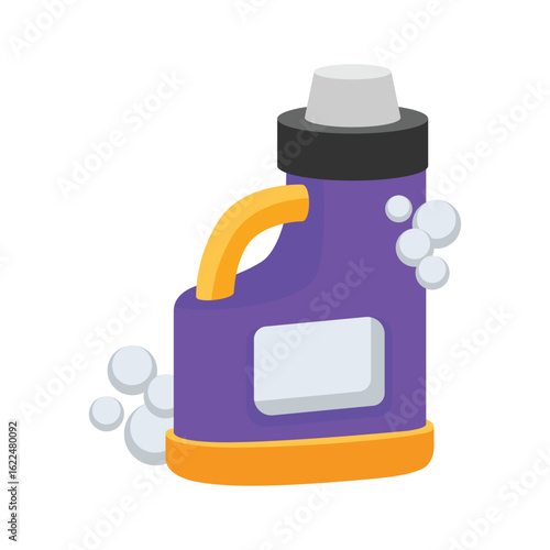 Liquid laundry detergent bottle in modern 2d style
