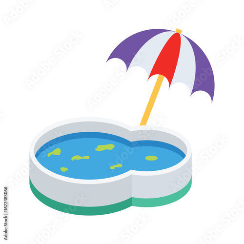 Clean pool with umbrella symbolizing water hygiene and relaxation