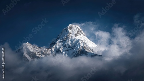 Wallpaper Mural Snowy mountain peak piercing clouds Torontodigital.ca