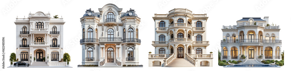 Fototapeta premium Elegant Collection of Luxury Mansion Designs and Architectural Styles