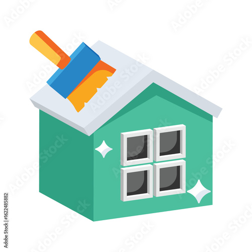 Have a look at this amazing icon of house cleaning in modern style