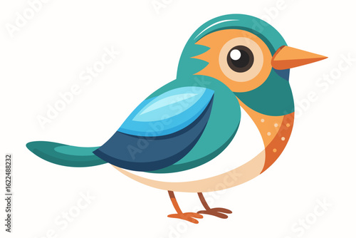 Colorful Cartoon Parakeet Bird Illustration – Blue and Yellow Budgie Clipart