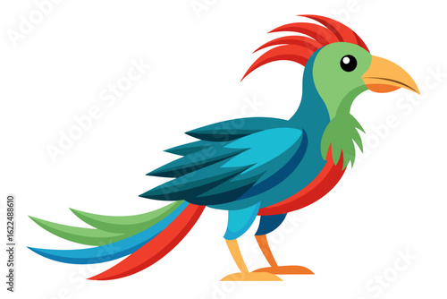 Colorful Cartoon Parakeet Bird Illustration – Blue and Yellow Budgie Clipart