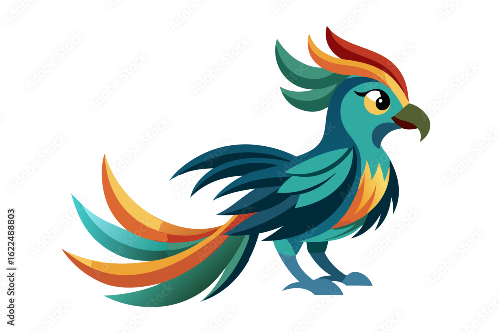 Naklejka premium Colorful Cartoon Parakeet Bird Illustration – Blue and Yellow Budgie Clipart