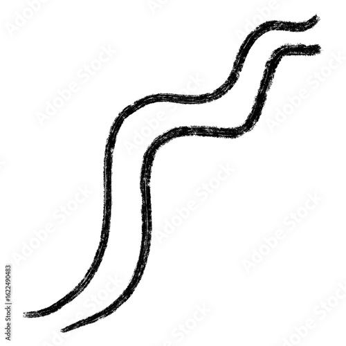 Abstract River's Pathway: A simple, yet evocative, sketch of a river meandering gracefully across a landscape, capturing the essence of nature's flow.