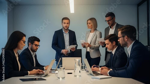 Businesspeople working in meeting room