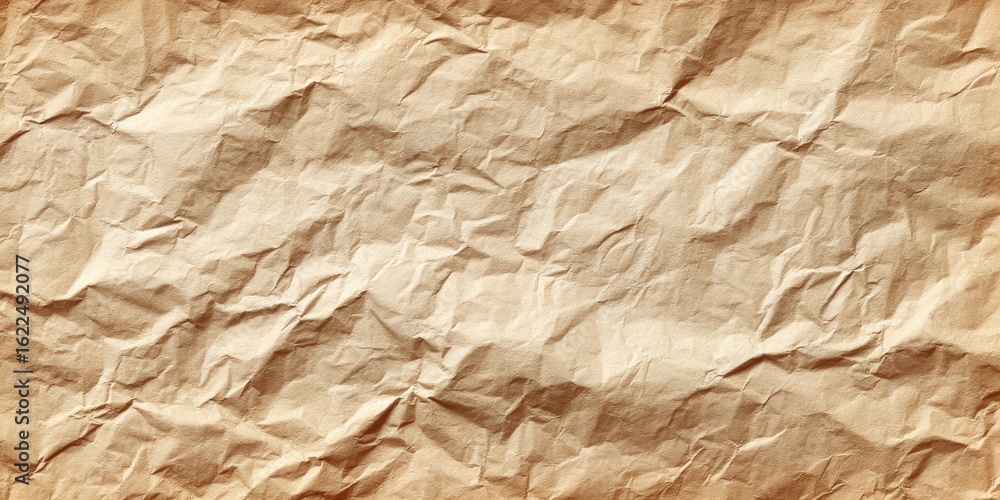 Obraz premium Crinkled, textured light beige paper background