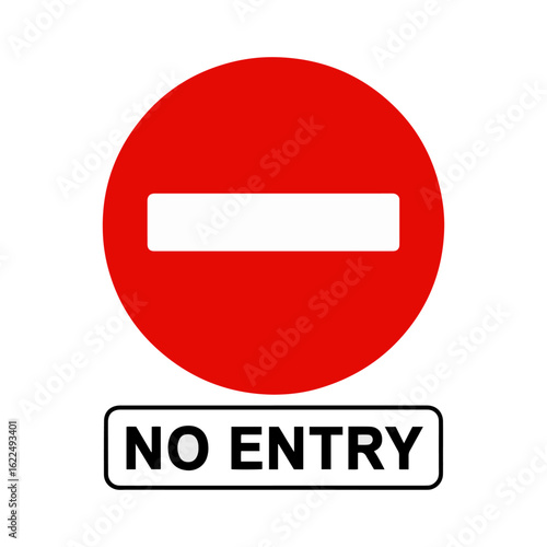 Free Download no entry stop sign with red circle vector illustration - GFXLoad