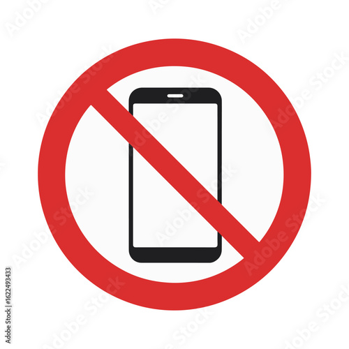 no mobile phone allowed sign vector icon illustration