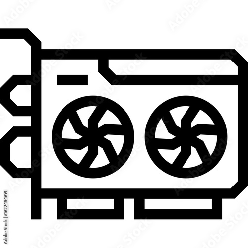 Vector of Graphic Card Outline Icon