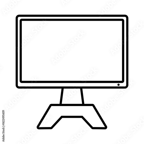 lcd monitor icon illustration line art
