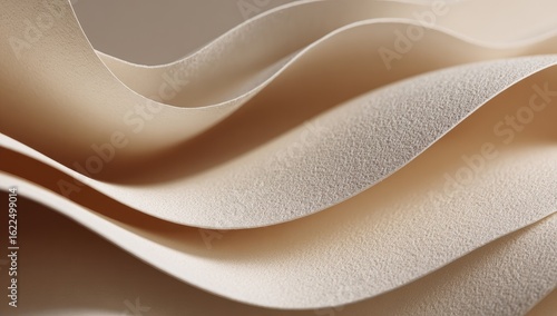 Abstract, soft, beige paper folds