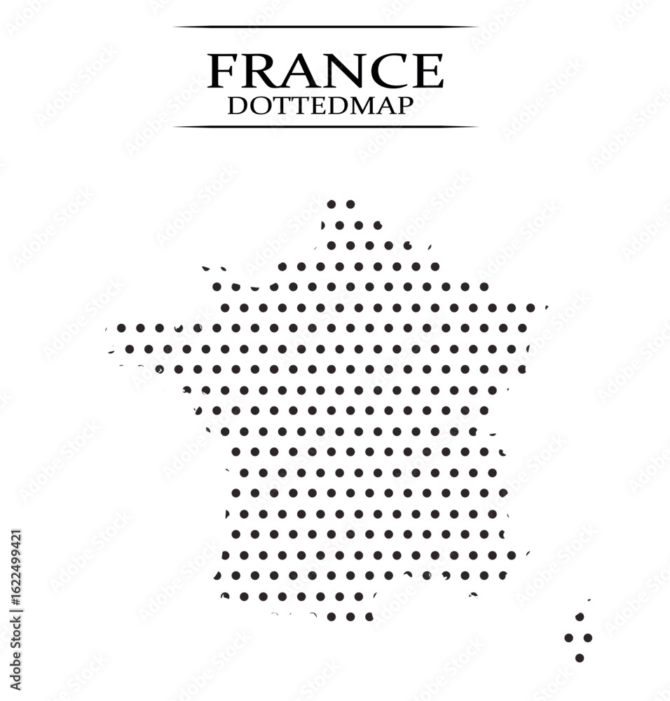 Fototapeta premium Abstract France Country Map Made with Dots – Stylish Geographic Vector