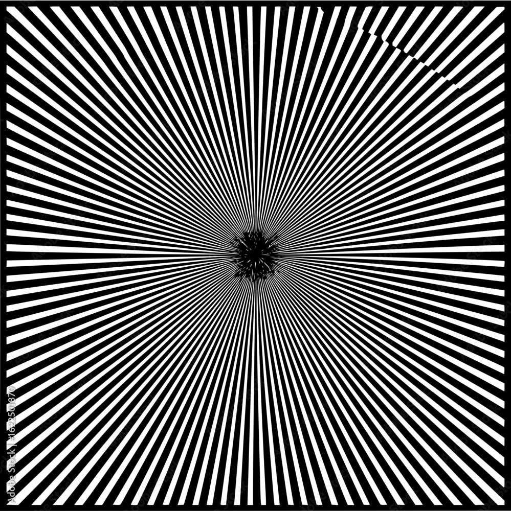 Fototapeta premium Optical illusion black and white lines pattern abstract art graphic design vector illustration background image