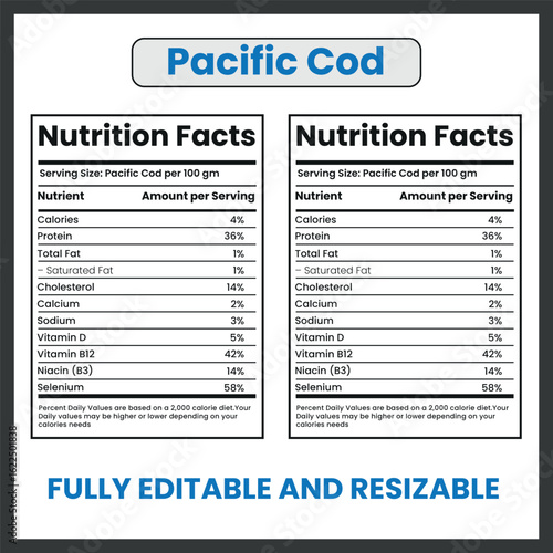 Pacific Cod Fish Sketch Illustration