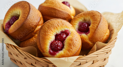 Wallpaper Mural A delicious basket of freshly baked blueberry muffins, perfect for a sweet breakfast or dessert Torontodigital.ca