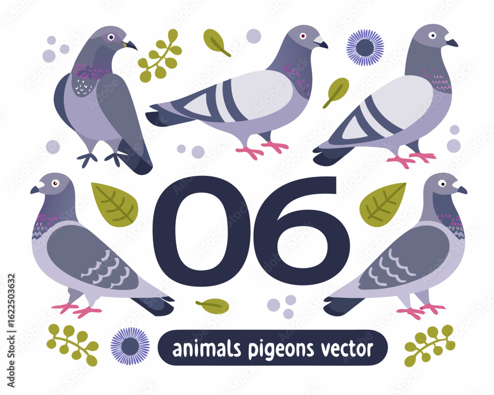 Naklejka premium set of birds
