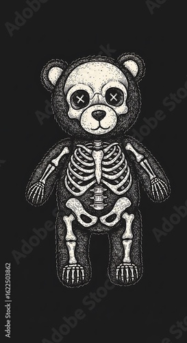Gothic Teddy: Dark Art Illustration