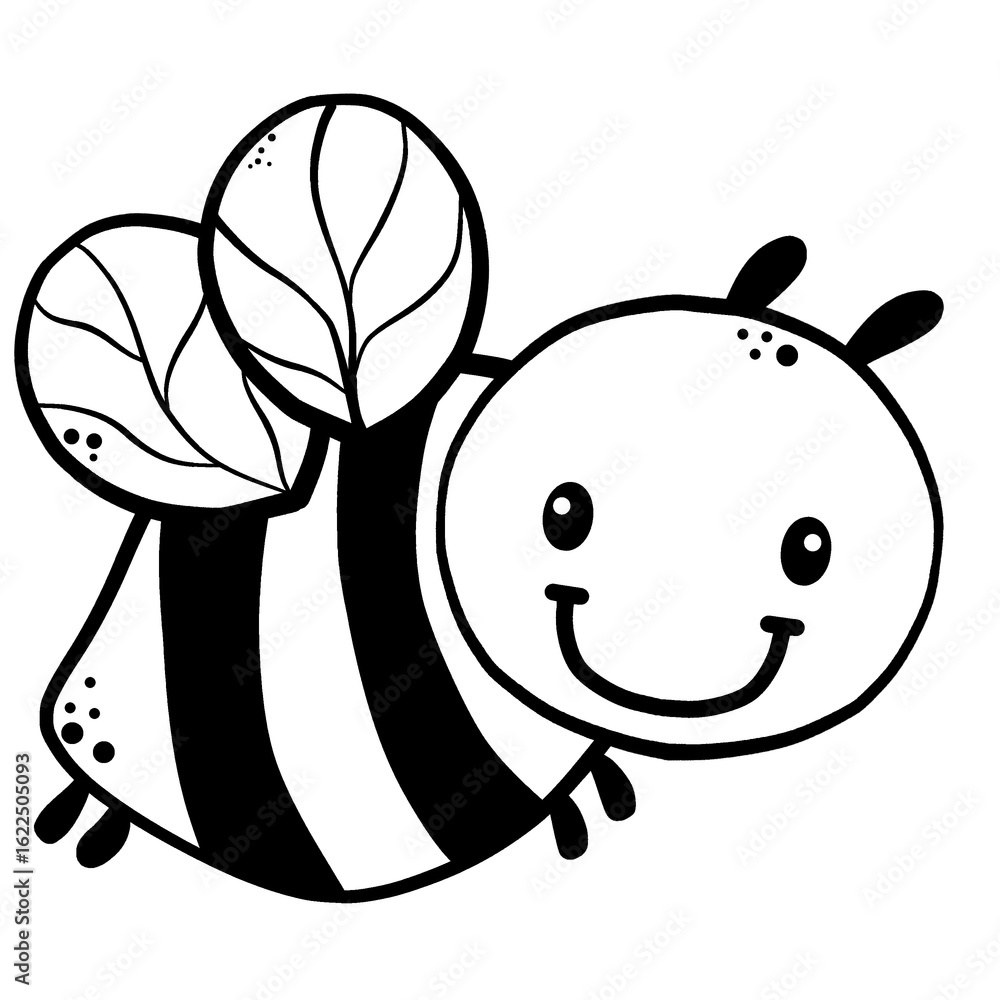 Obraz premium Bee insect black and white