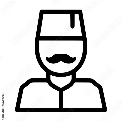 Icon of a man with a mustache and traditional fez hat
