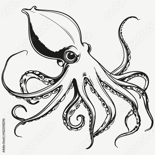 squid sketch illustration vector