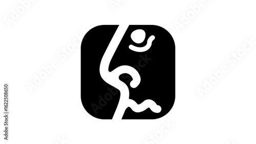 Disgust symbol, black isolated silhouette
