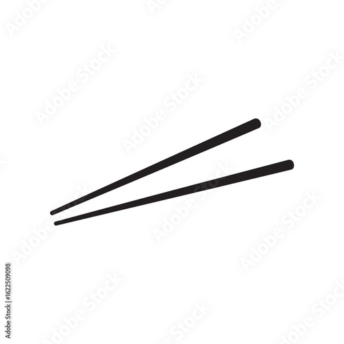 Black chopsticks silhouette icon vector illustration design on white background