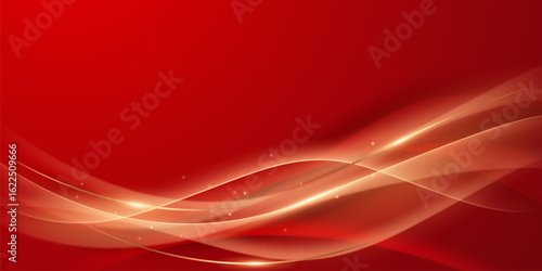 Abstract background design modern red and gold geometric elements vector illustration
