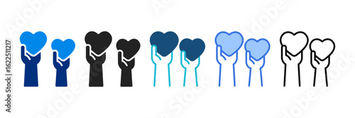 Volunteer  Icon Set Multiple Style Vector Illustration	