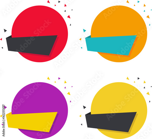 Set of colorful price sticker, sale or discount sticker, badges icon. Special offer price tag. Red starburst promotional badge set, shopping labels