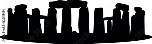 Stonehenge silhouette vector, Stonehenge black symbol, Stonehenge icon 