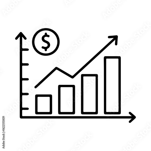 Profitable icon symbolizing growth, investment, and financial success