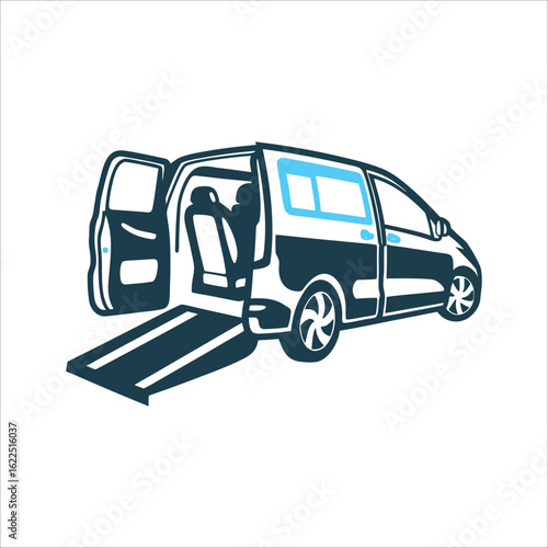 Wheelchair Accessible Van with Ramp Illustration Transportation Car wheelchair accessible vehicle