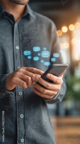 Wallpaper Mural  Man Texting on a Smartphone Torontodigital.ca