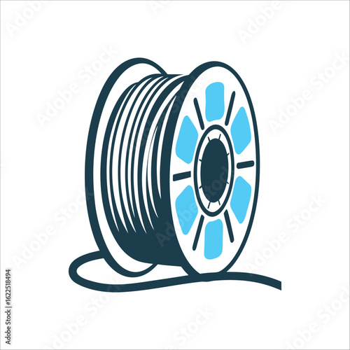 3D Printer Filament Spool, Coiled Material Layered Filament Spool Coiled filament with extrusion hint