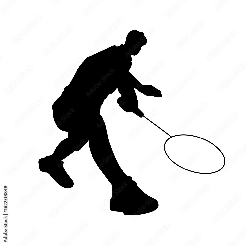 Fototapeta premium Badminton player silhouette