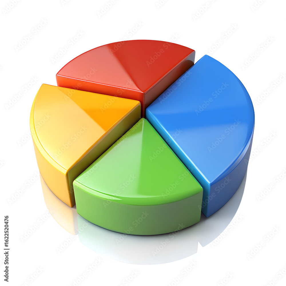 Fototapeta premium Pie chart icon isolated on transparent background