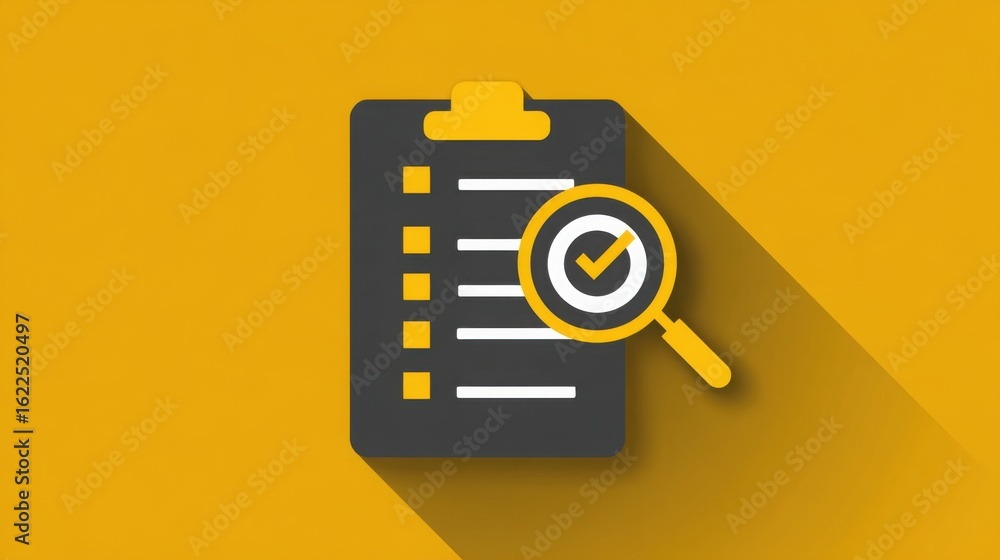 Checklist with magnifying glass representing task-to-goal converter concept and financial planning tools Checklist with magnifying glass representing task-to-goal converter concept and financial planning tools