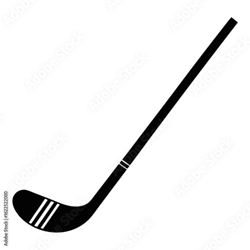 hockey stick silhouette vector illustration on-white-background
