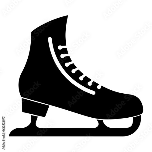  ice skates silhouette  vector on white background