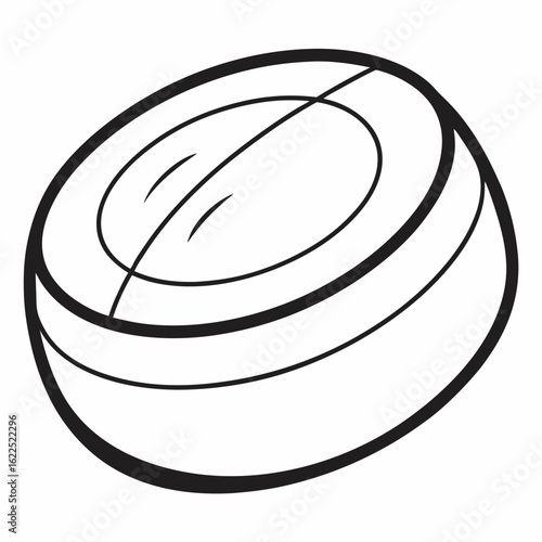 single puck ball line art on white back-ground