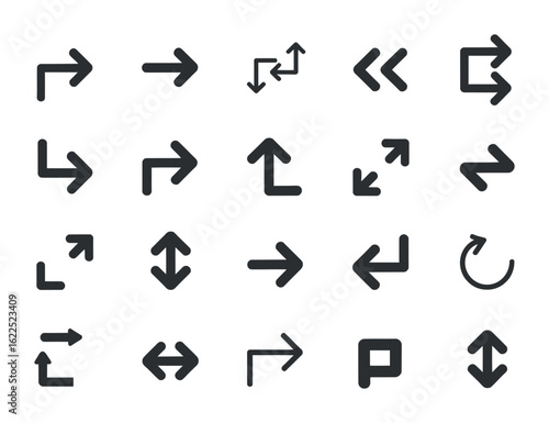 Free Download Comprehensive Arrow Icon Set for Navigation and Directional Guidance in User Interface Design and Web Development Projects - GFXLoad