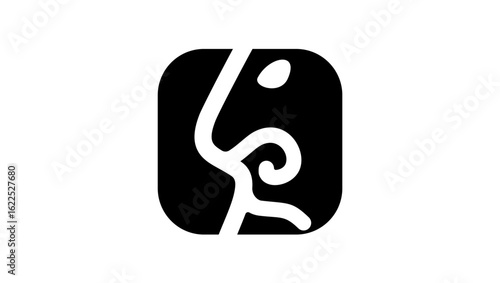 Anger symbol, black isolated silhouette