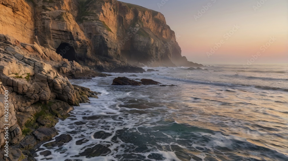 Obraz premium Serene Morning Seascape with Ethereal Atmosphere - 4