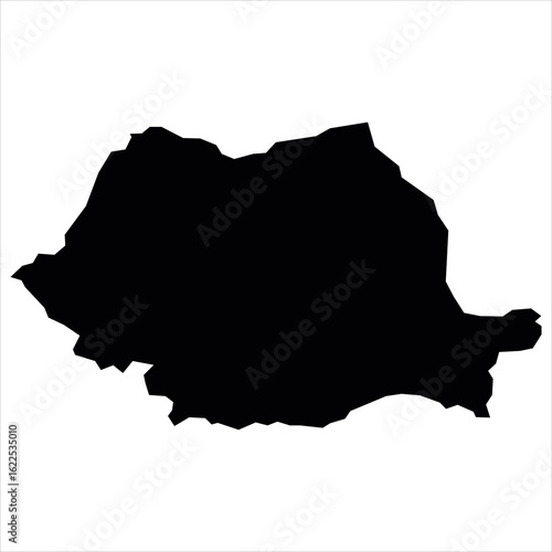 Romania Sillouette Map Vector Isloated On White Background