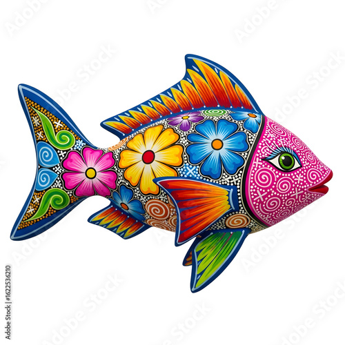 Vibrant Mexican Folk Art Fish