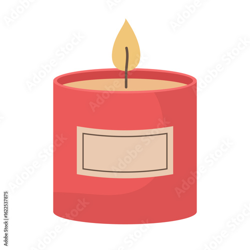 Scented candle. Vector flat illustrations.