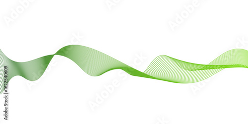 Modern abstract green wave liquid lines background.dots on a whit clean and fresh background,Frequency sound wave lines and technology curve lines,green wave lines frame,