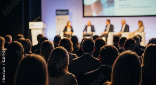 Wallpaper Mural Business conference panel discussion with diverse professionals in formal attire Torontodigital.ca