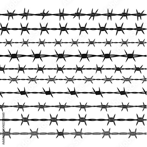 Repeated Barbed Wire Patterns for Design or Illustration